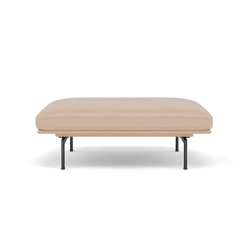 Round Pouf with Aluminium Legs - Polished