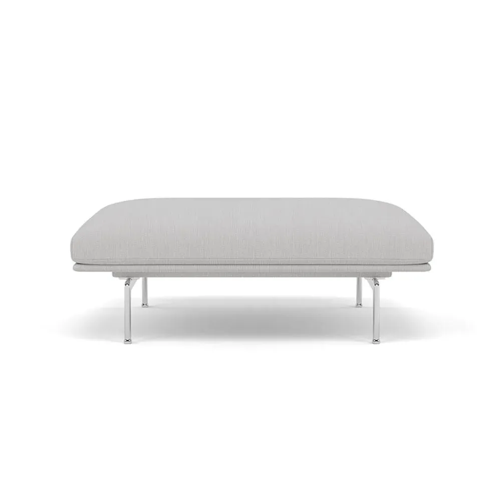 Round Pouf with Aluminium Legs - Polished