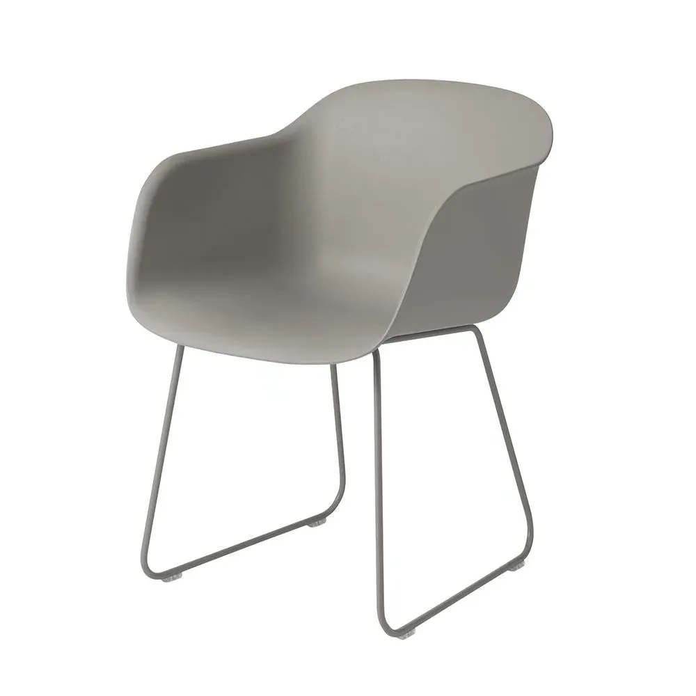 Shell Armchair with Sled Base - Grey, Composite