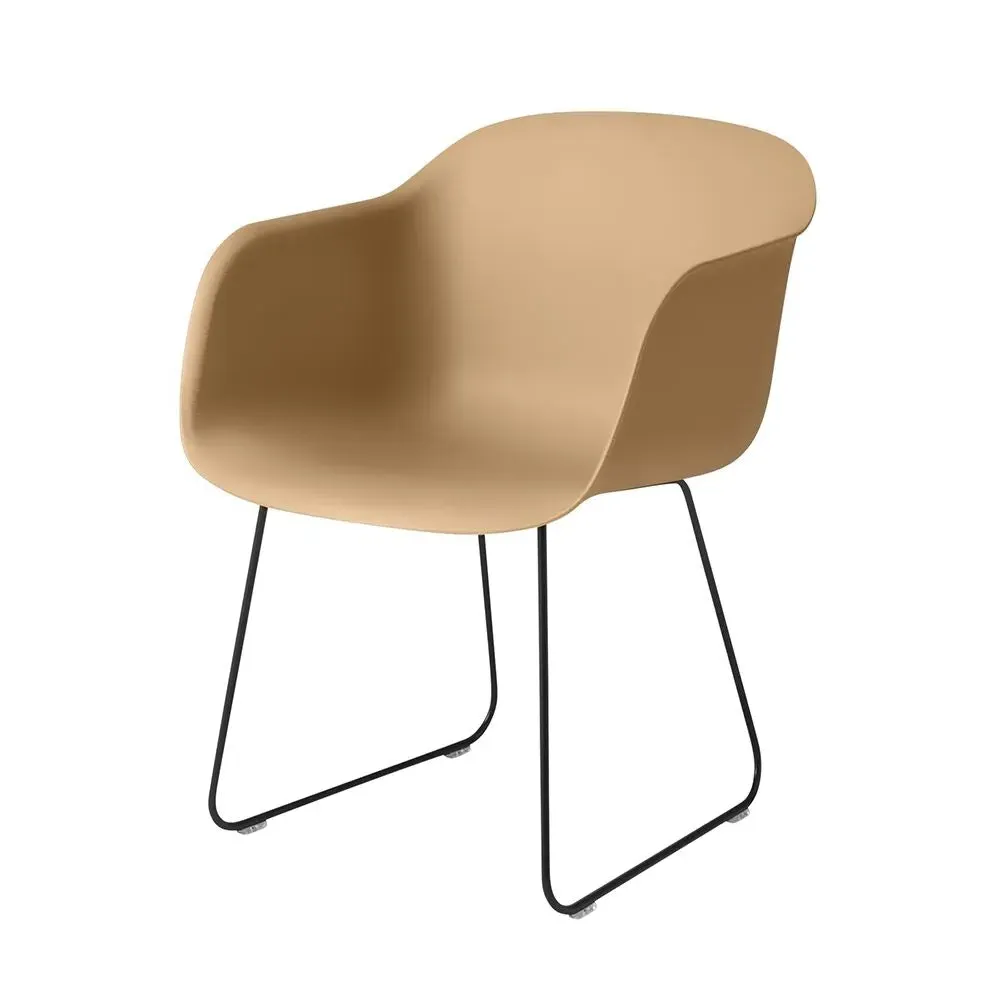 Shell Armchair with Sled Base - Ochre, Composite