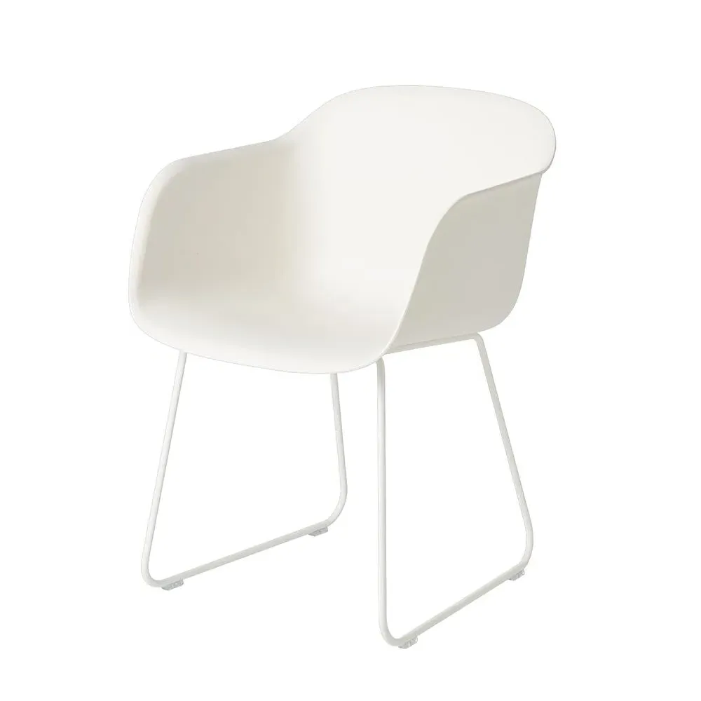 Shell Armchair with Sled Base - White, Composite