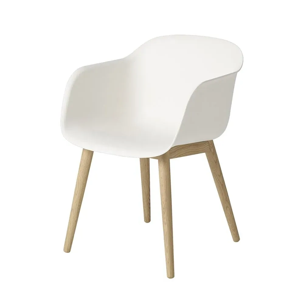 Shell Armchair with Wood Base - Black, Composite
