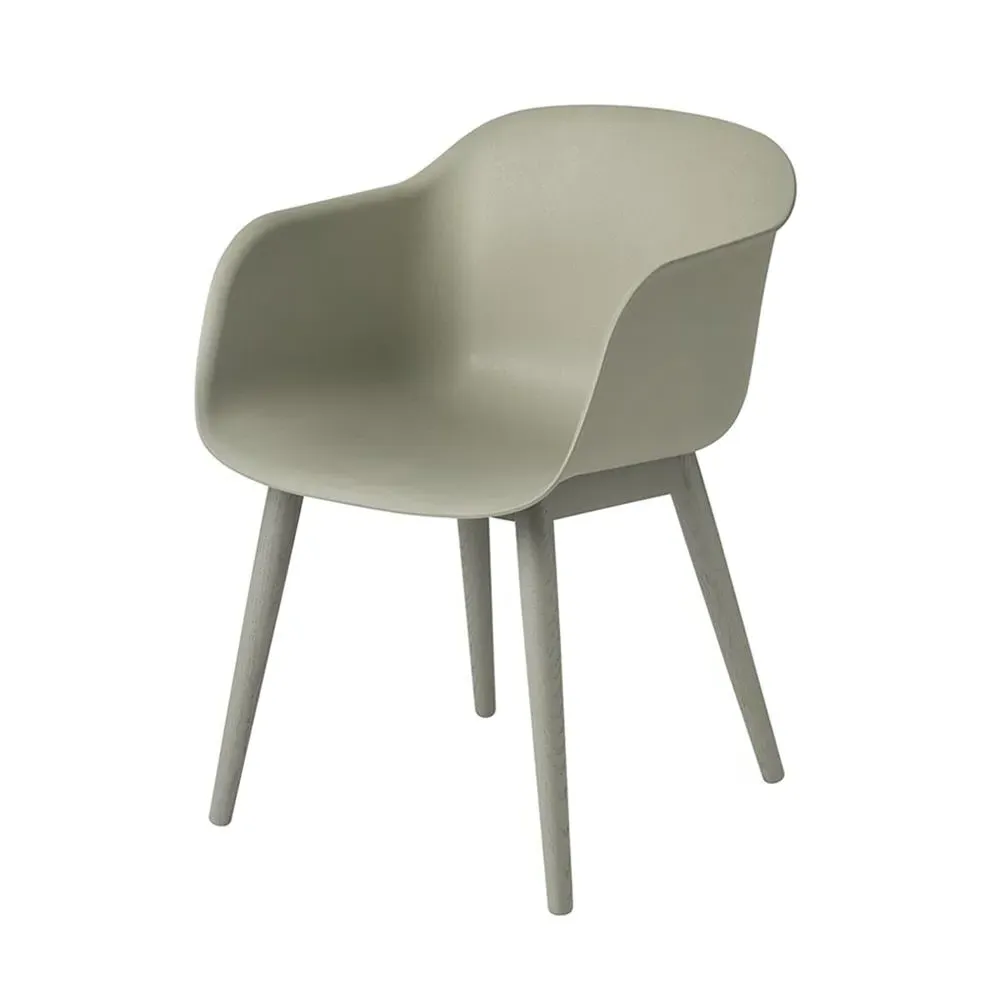 Shell Armchair with Wood Base - Black, Composite