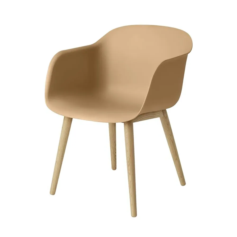 Shell Armchair with Wood Base - Black, Composite