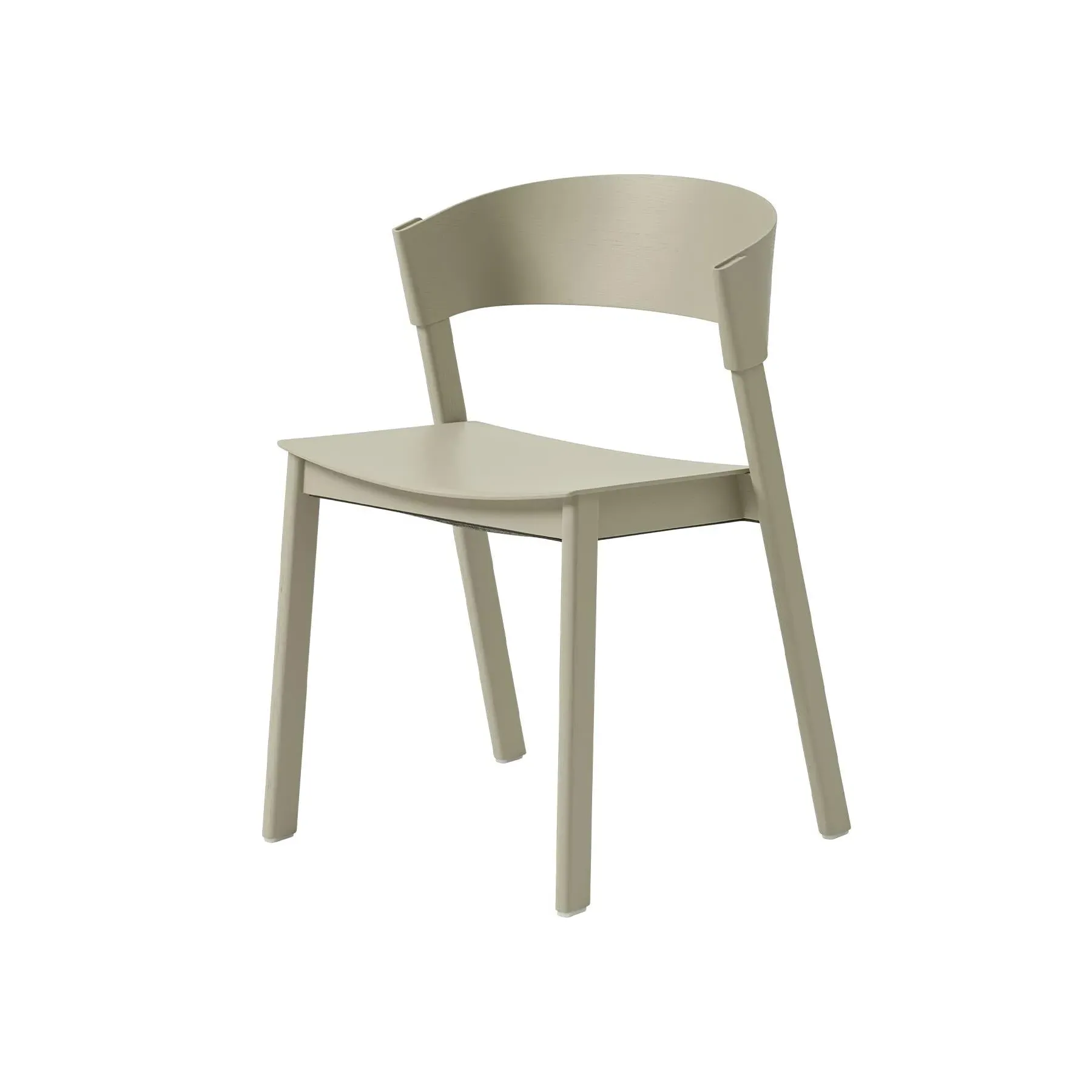 Side Chair with Curved Backrest - Beige, Oak