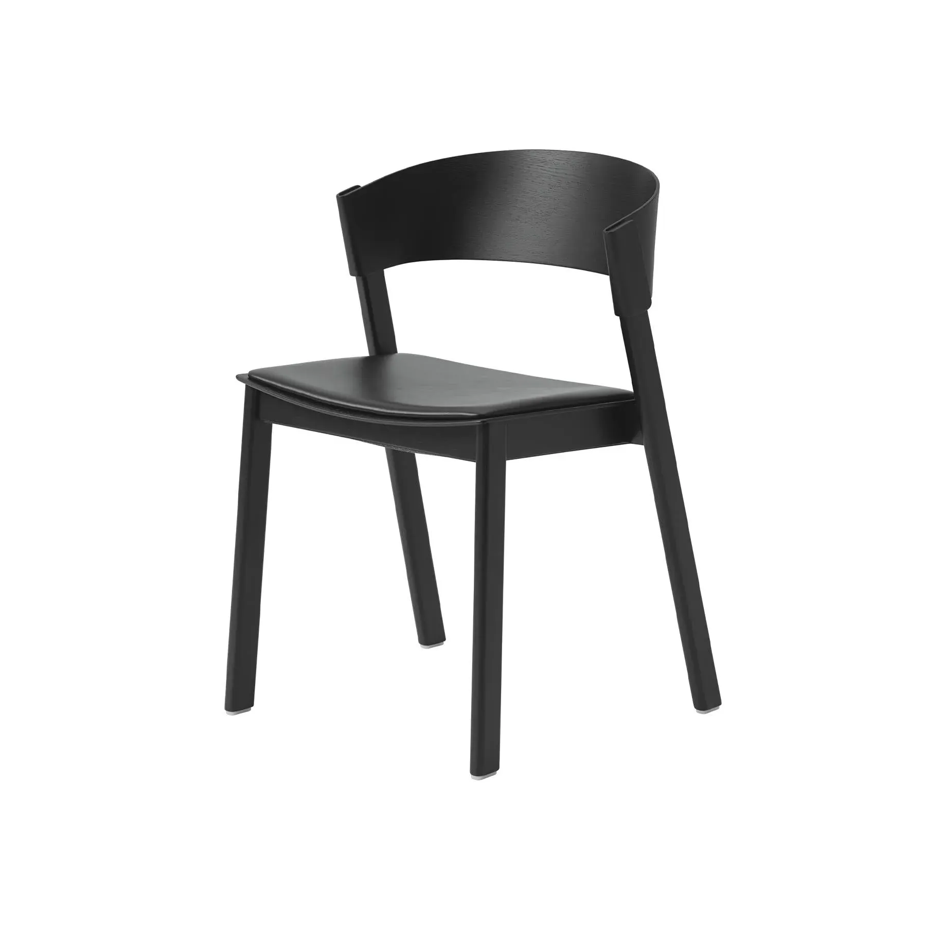 Side Chair with Curved Backrest - Black, Oak