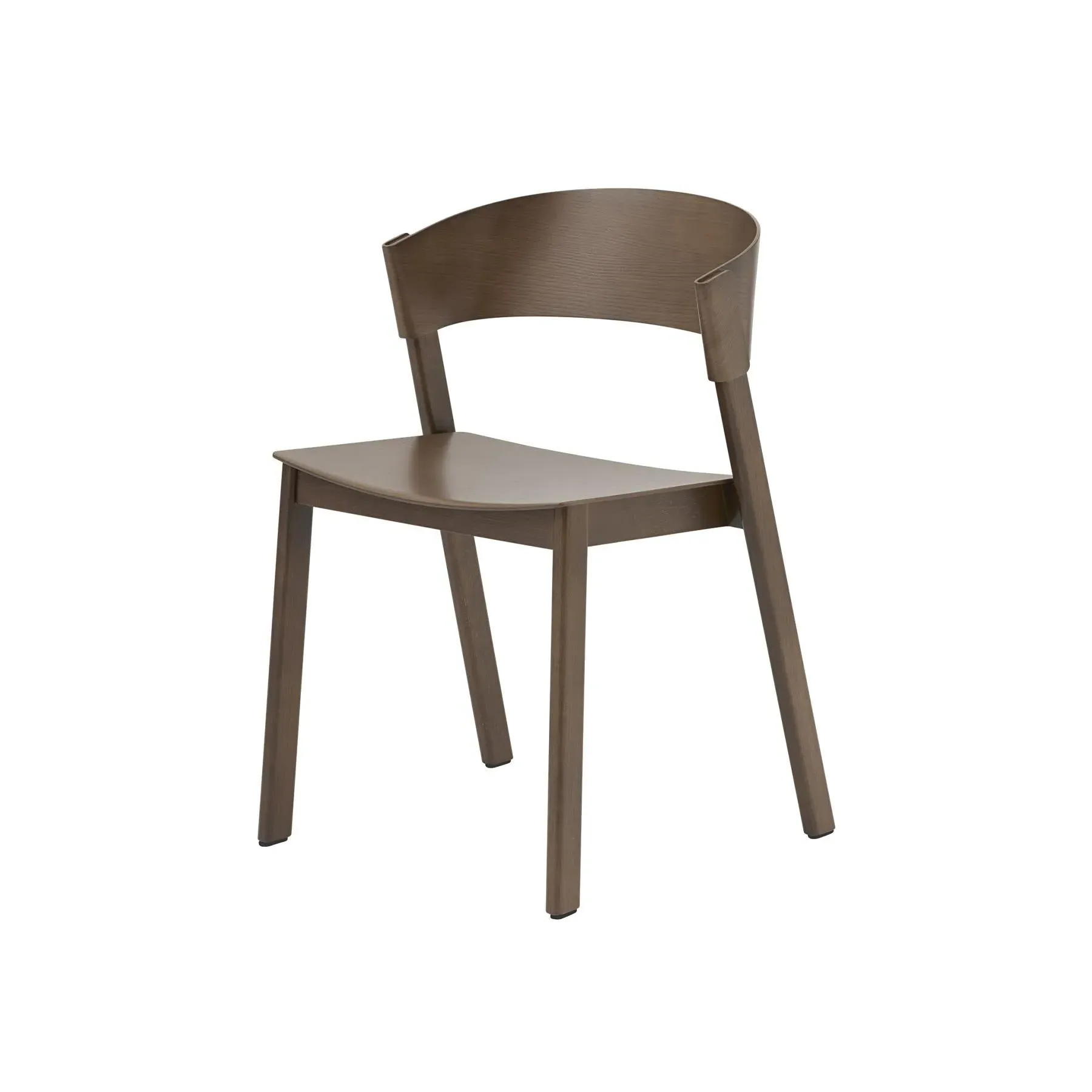 Side Chair with Curved Backrest - Brown, Oak