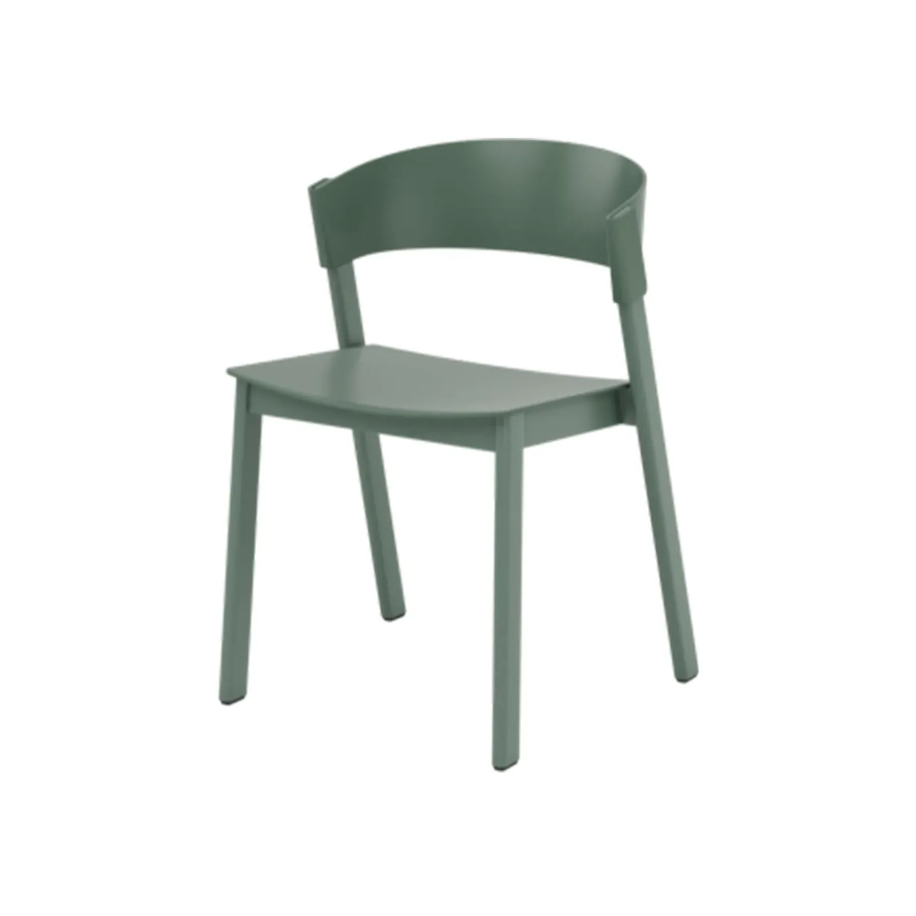 Side Chair with Curved Backrest - Green, Oak