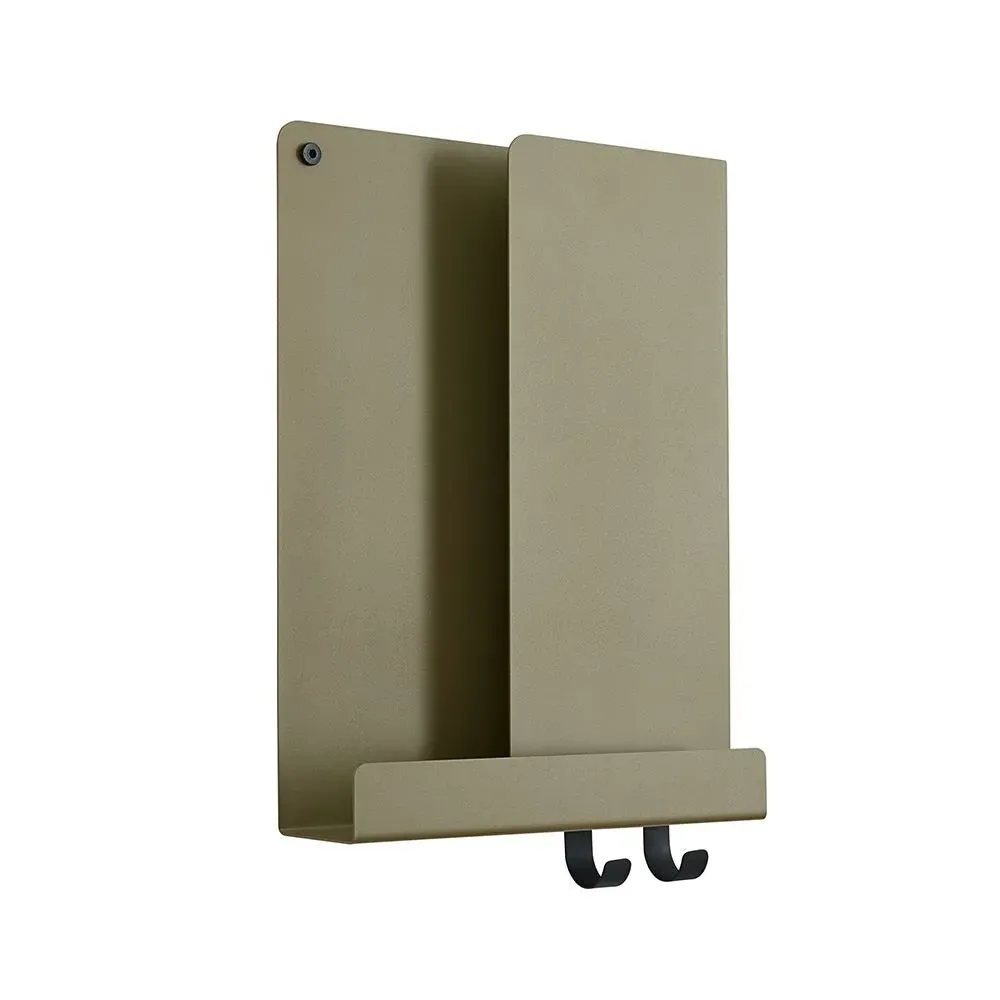 Small Folded Wall Shelf - Olive, Steel