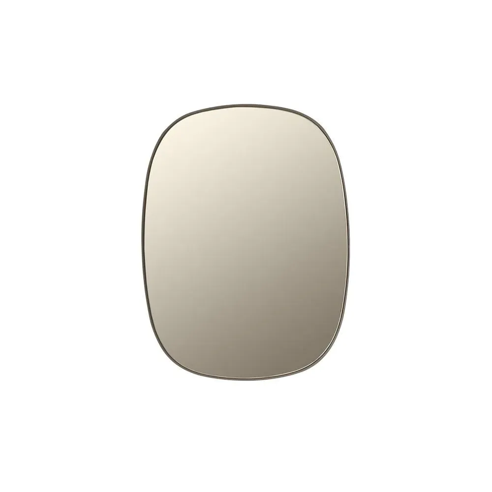 Small Framed Mirror - Taupe, Steel image