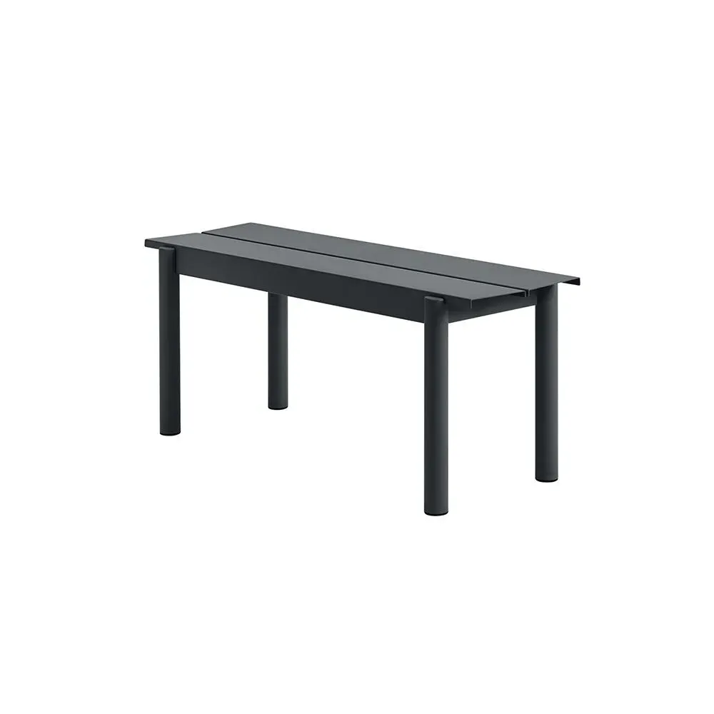 Small Garden Bench with Drainage - Black, Steel