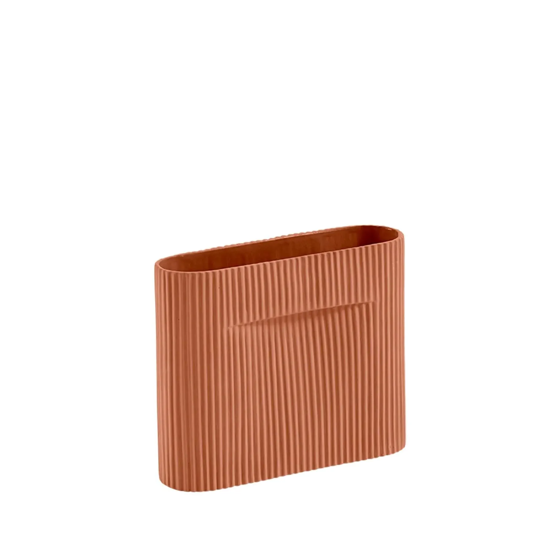 Small Ridge Vase with Handle - Terracotta image