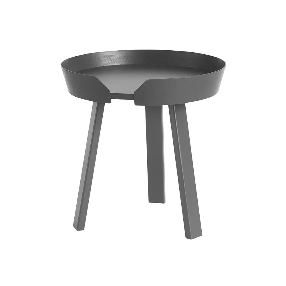 Small Round Coffee Table - Anthracite, Wood Veneer image