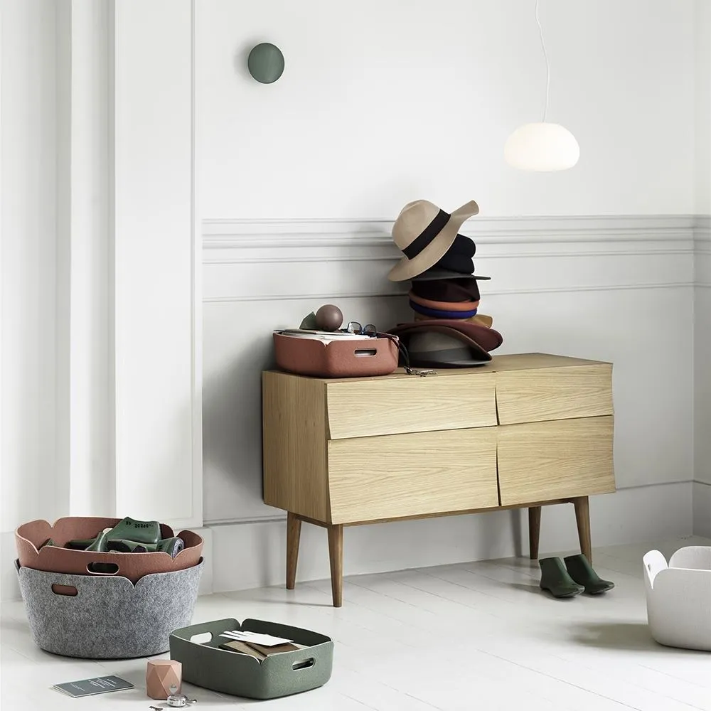 Small Sideboard with Curved Front - Black, Oak