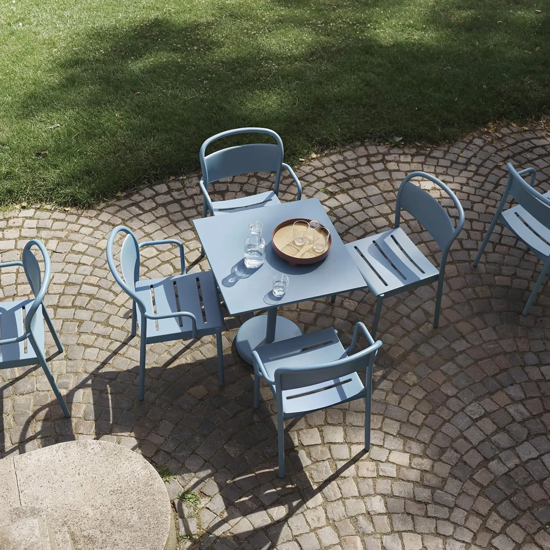 Steel Side Armchair - Blue, Metal