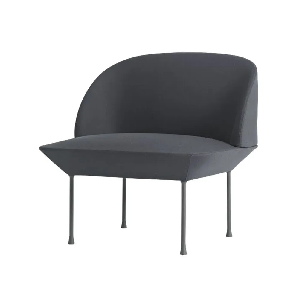 Upholstered Lounge Chair - Dark Grey, Textile