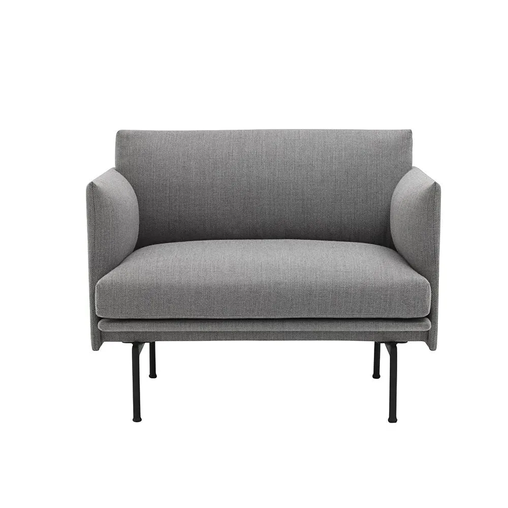 Upholstered Lounge Chair - Grey, Fabric