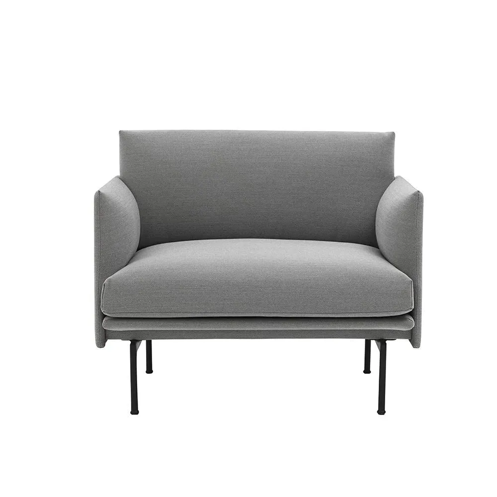 Upholstered Lounge Chair - Grey, Fabric