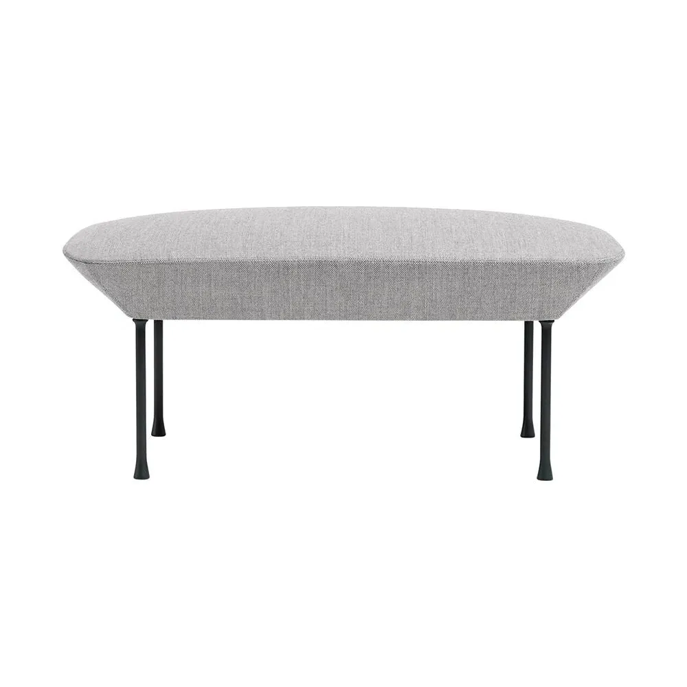 Upholstered Pouf with Steel Legs - Black