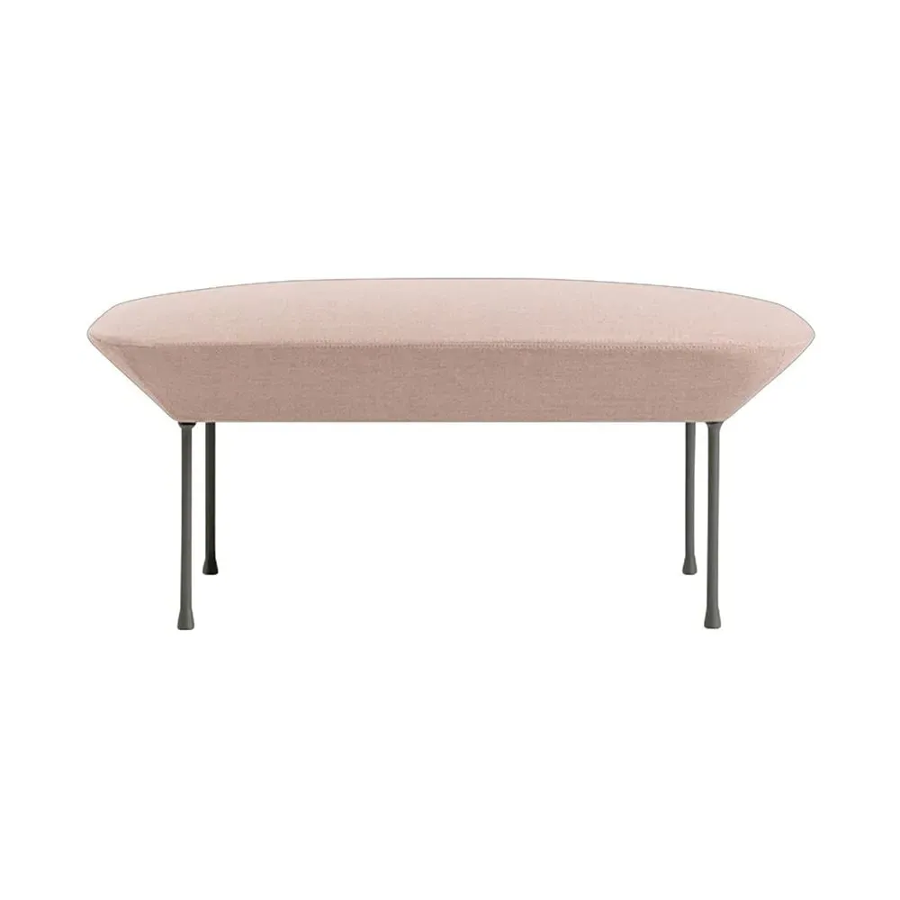 Upholstered Pouf with Steel Legs - Chrome