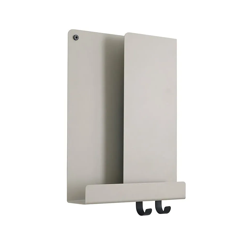 Wall Shelf with Hooks - Blue Grey, Steel