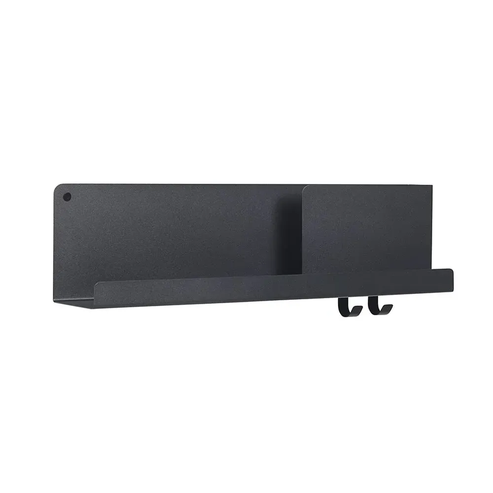 Wall Shelf with Hooks - Blue, Steel