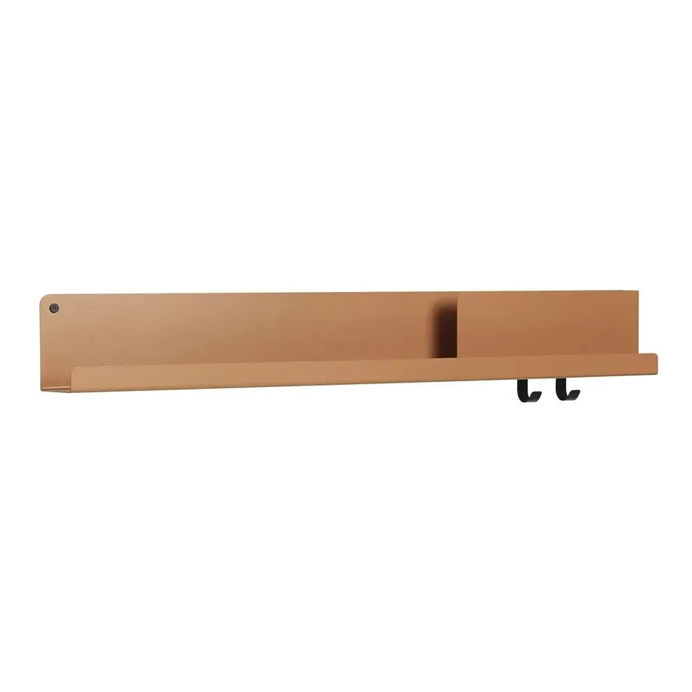 Wall Shelf with Hooks - Burnt Orange, Steel
