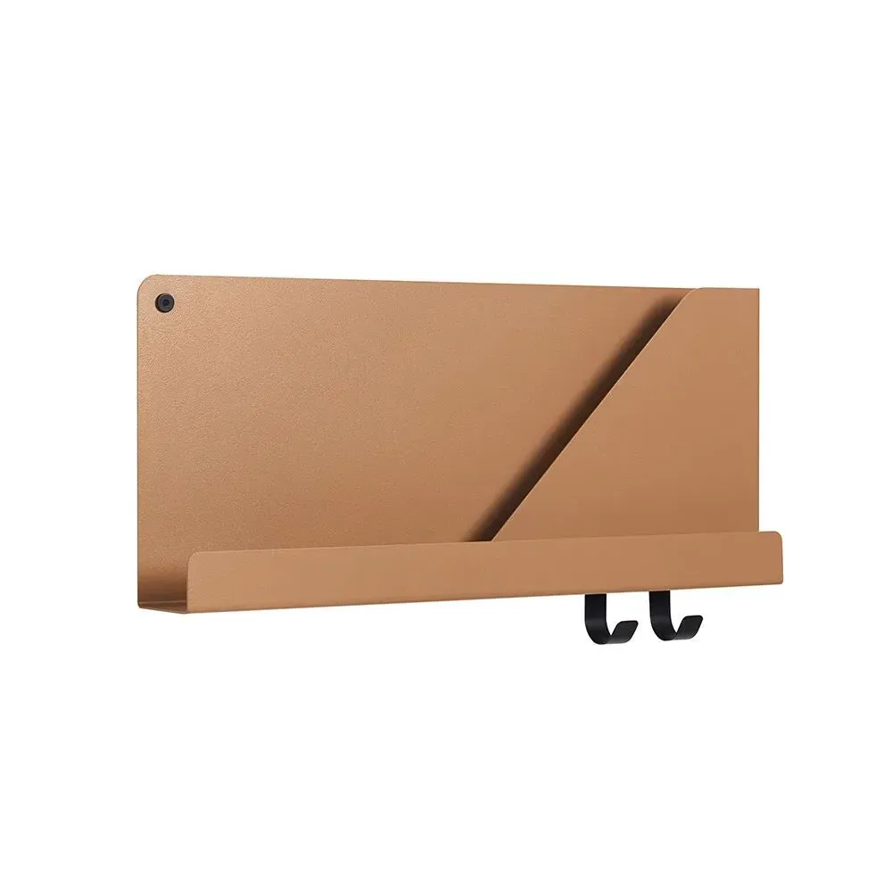 Wall Shelf with Hooks - Orange, Steel