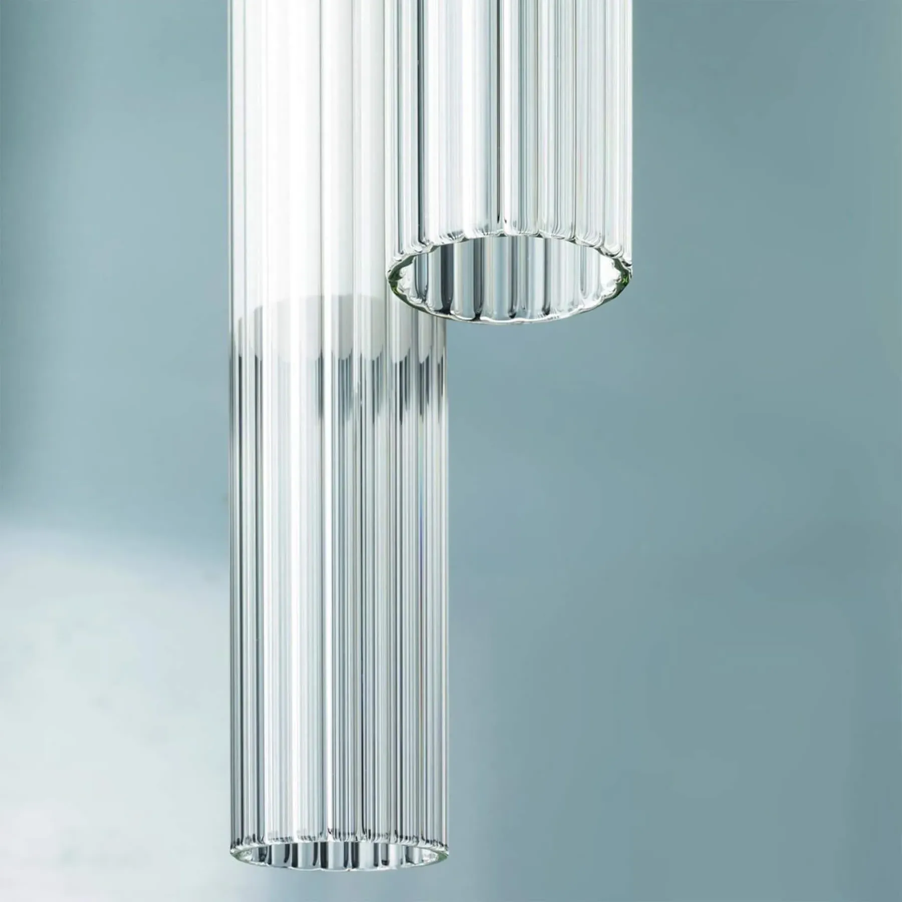 Cylindrical Pendant Light - Ribbed Glass