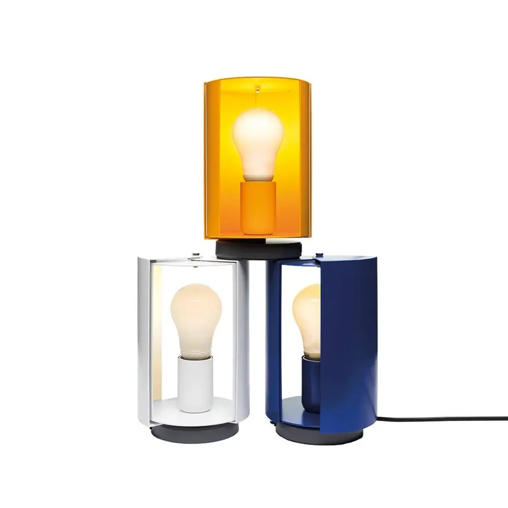 Cylindrical Table Lamp with Rotating Diffusers - Blue