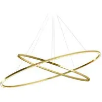 Double Oval Pendant Light - White, Aluminium