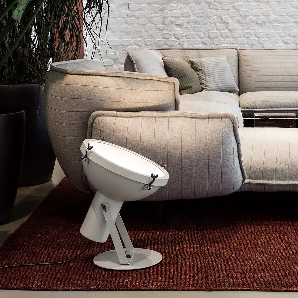 Floor Lamp with Diffuser - White Sand, Aluminium