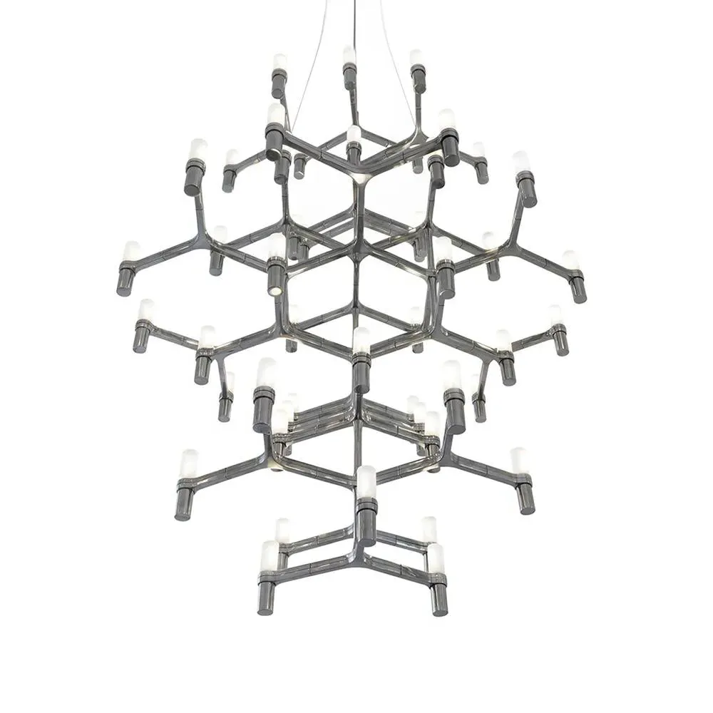 Large Pendant Light with Glass Diffusers - Gold