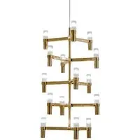 Large Pendant Light with Glass Diffusers - Gold