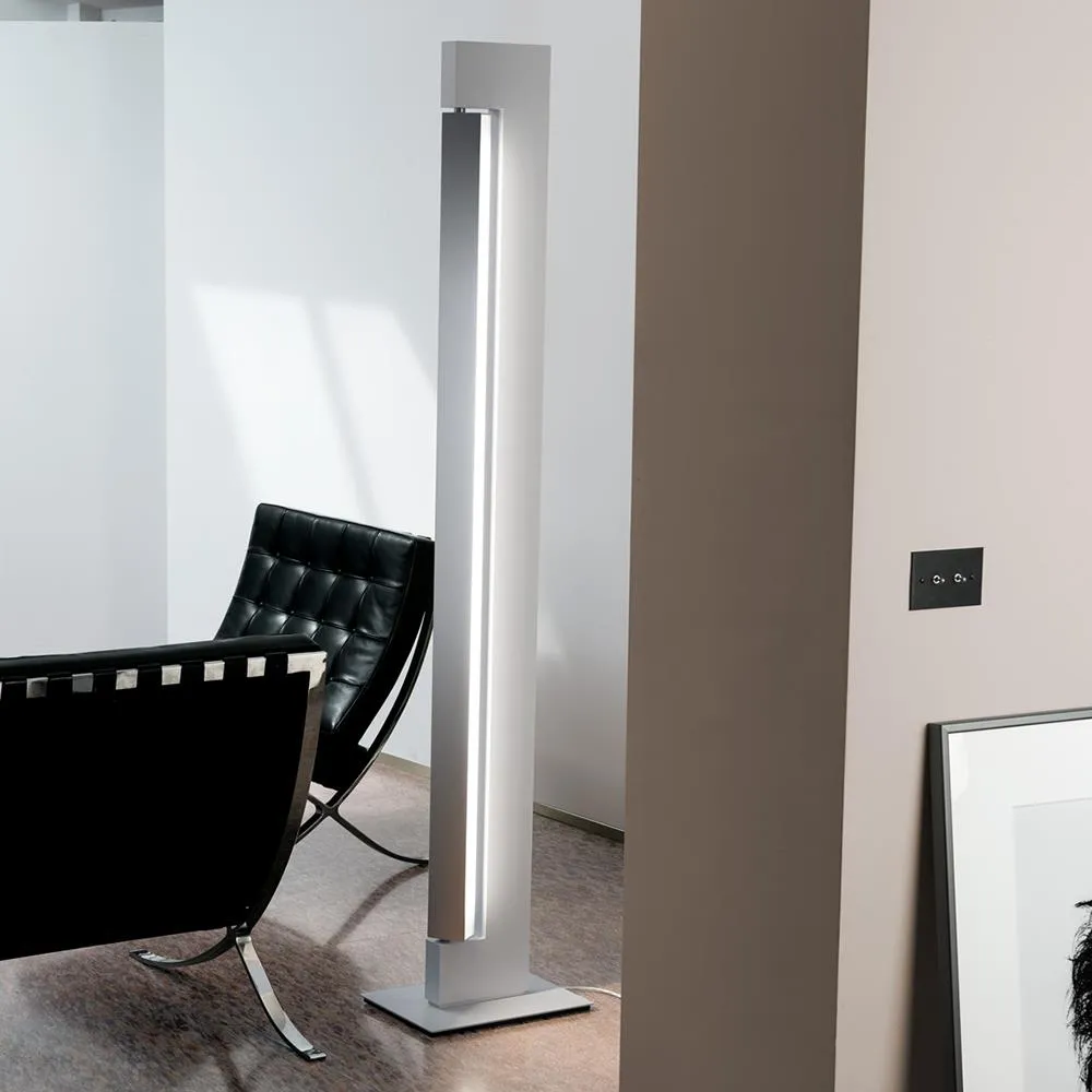 LED Floor Lamp with Dimmer - Mocha, Aluminium