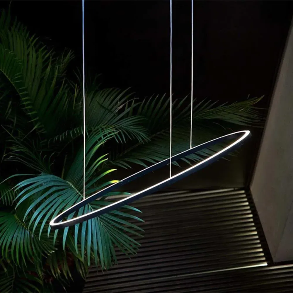 Major Oval Pendant Light - Black, Aluminium