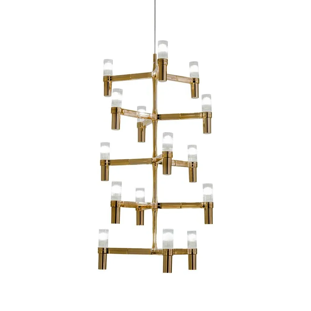 Multi Pendant Light with Glass Diffusers - Chrome
