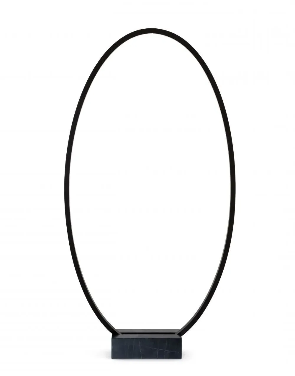 Oval Floor Lamp with Marble Base - Gold, Aluminium