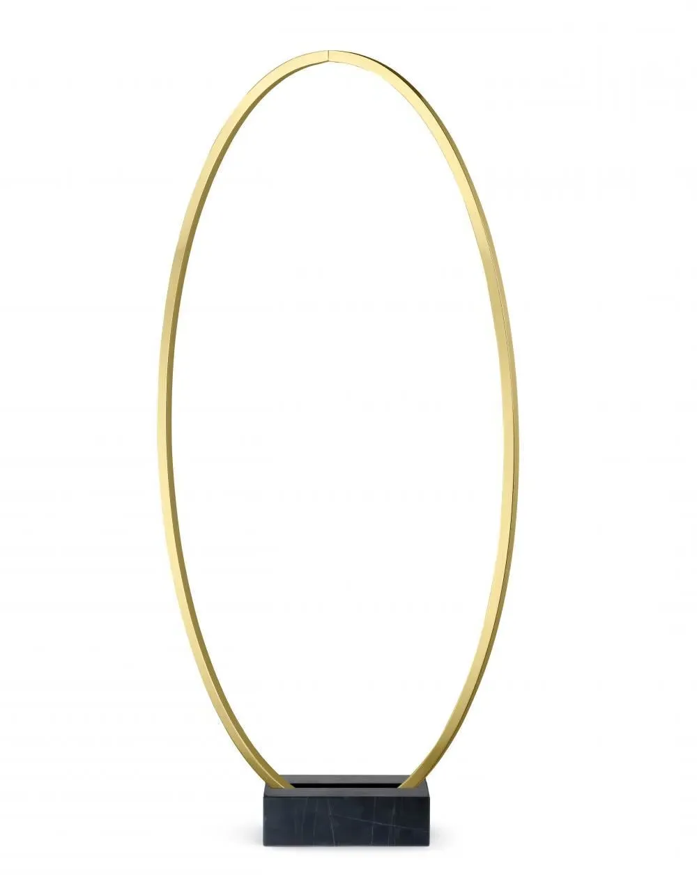 Oval Floor Lamp with Marble Base - Gold, Aluminium