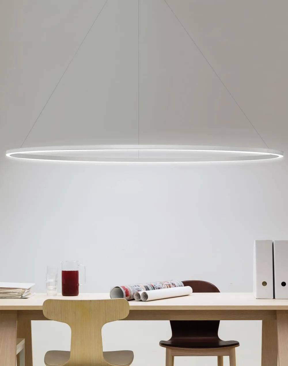 Oval Pendant Light Major - White, Aluminium