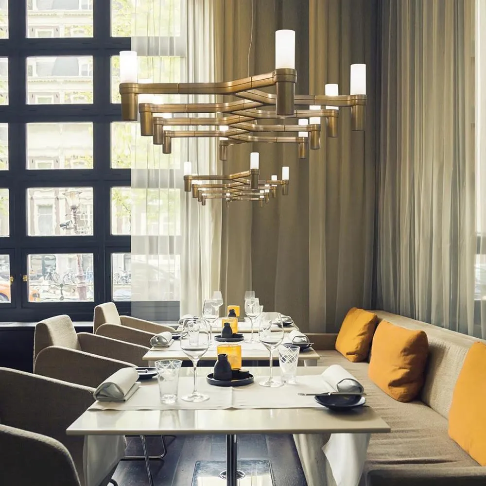 Pendant Light with Glass Diffuser - Aluminium