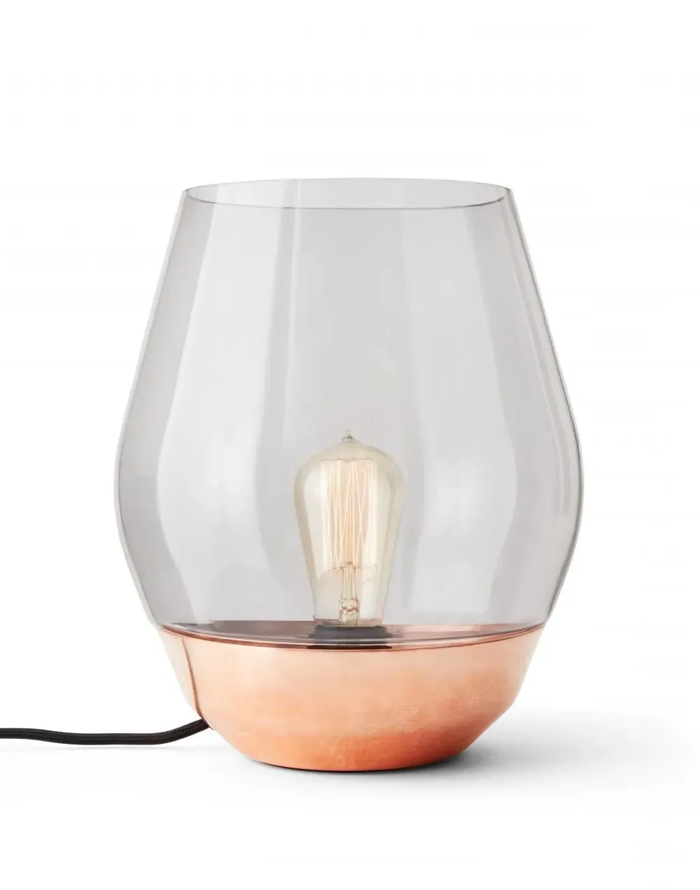 Bowl Table Lamp - Copper, Smoked Glass