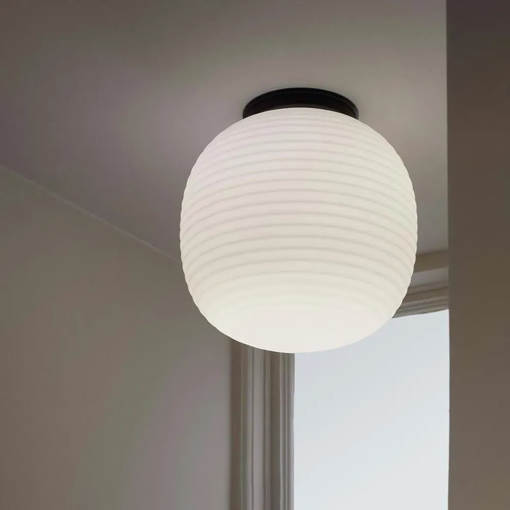 Lantern Medium Ceiling Light - Black, Glass