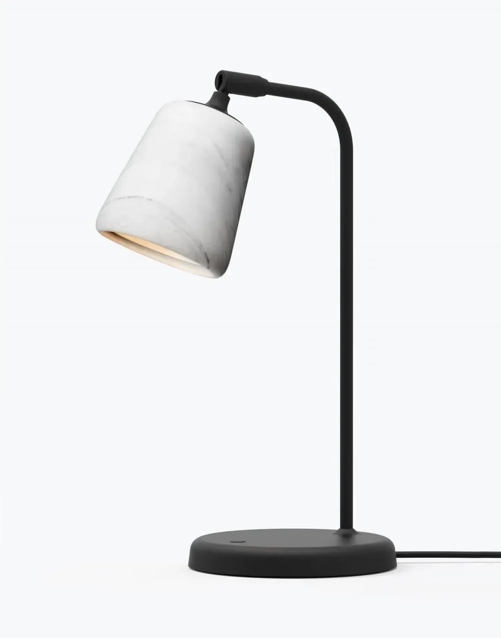 Material Table Lamp with Pivoting Head - White Marble