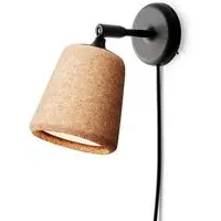 Material Wall Lamp with Pivoting Head - Natural Cork