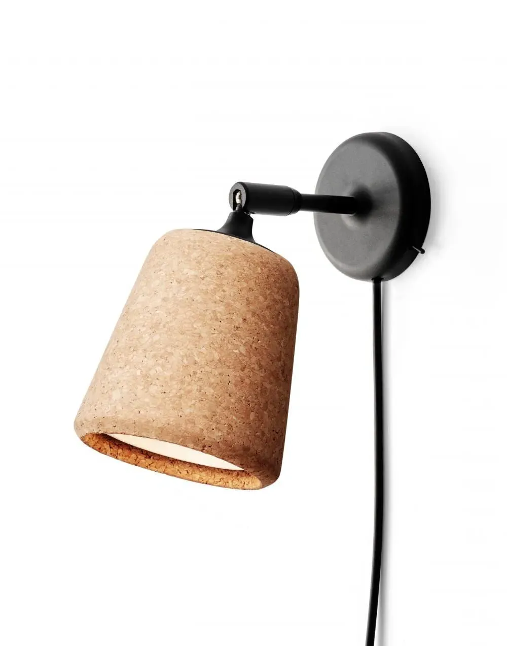 Material Wall Lamp with Pivoting Head - Natural Cork