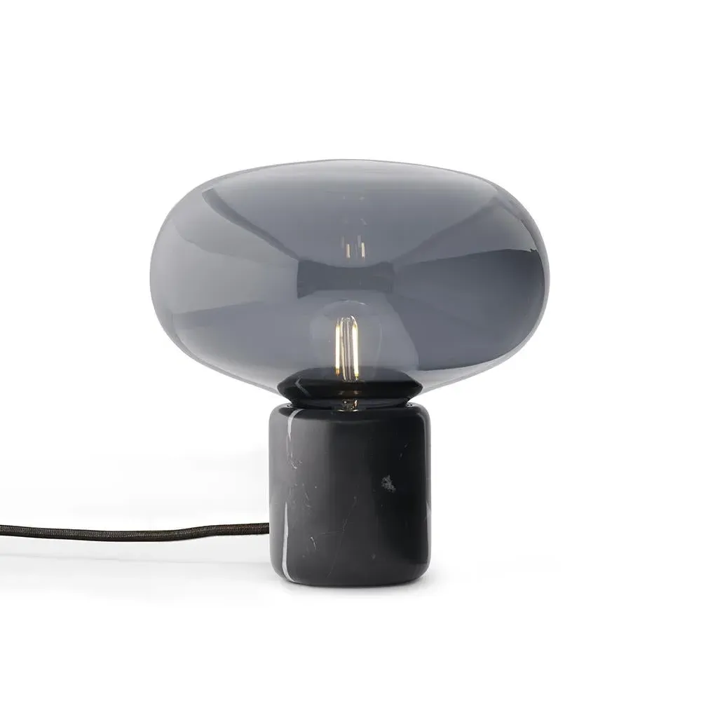 Table Lamp with Glass Shade - White, Oak