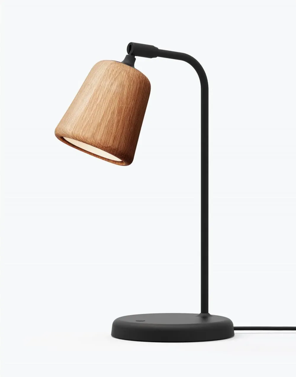 Table Lamp with Pivoting Head - Black, Oak