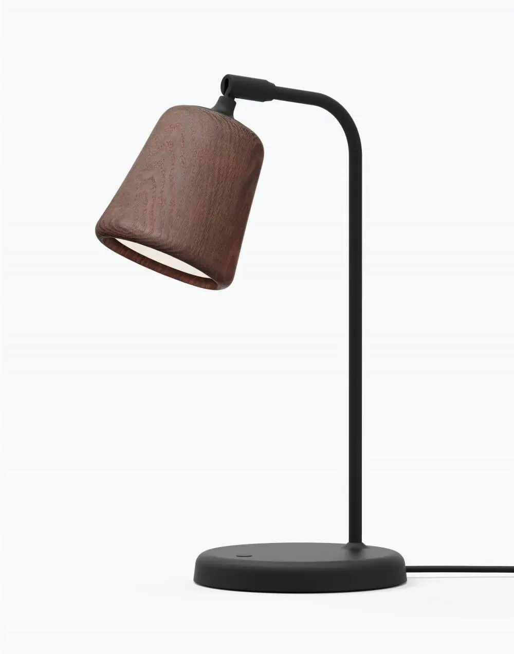 Table Lamp with Pivoting Head - Black, Smoked Oak