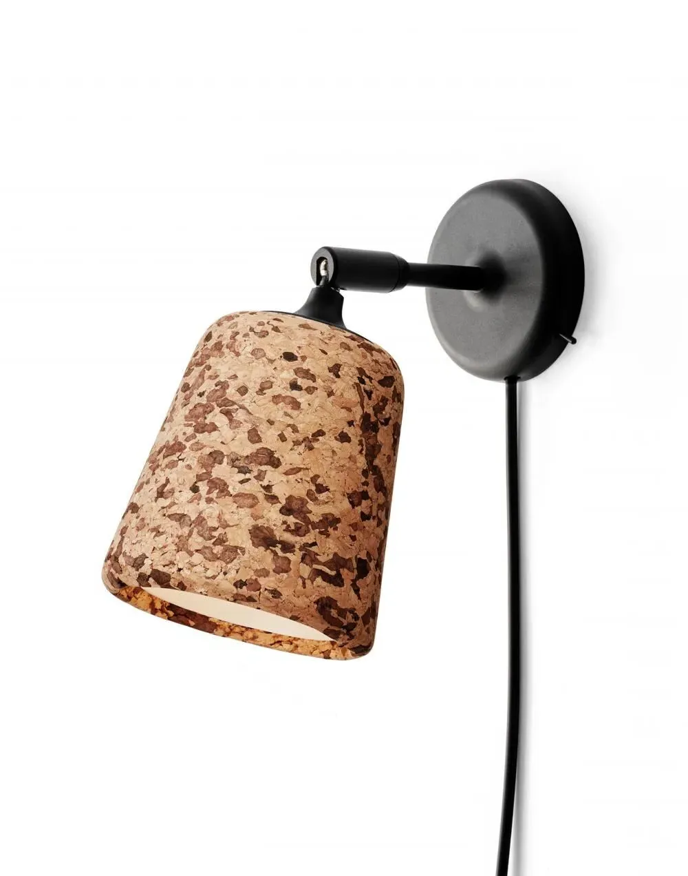 Wall Lamp with Pivoting Head - Black, Cork